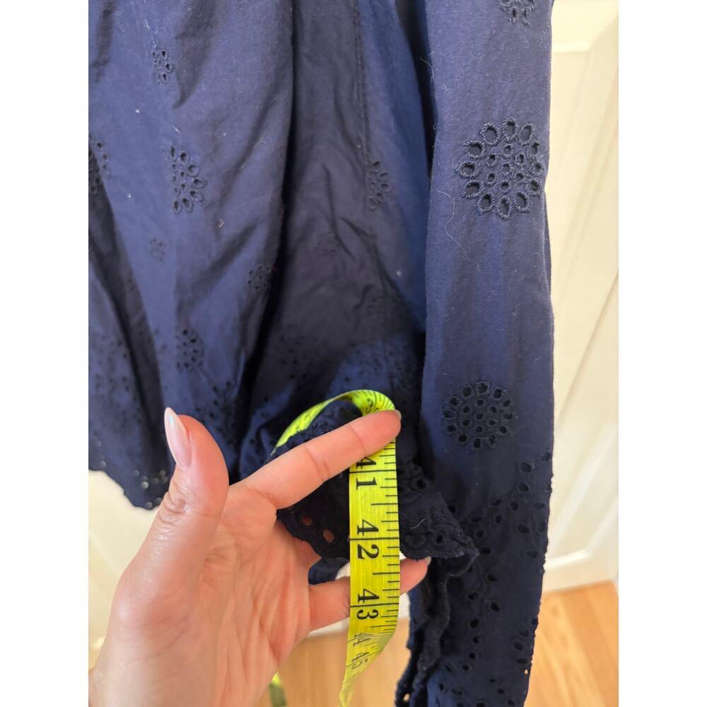 Gap Women's Navy Blue Cotton Eyelet Midi Sundress Size 10 - Picture 5 of 8